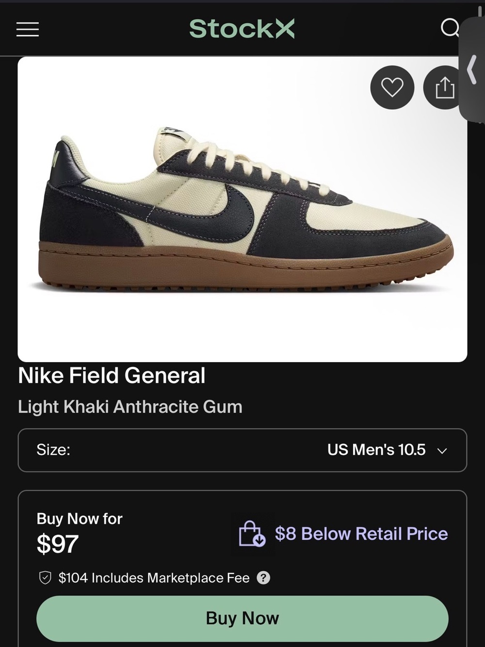 Nike Field General Men’s Low-Top Sneaker Light khaki Anthracite gum